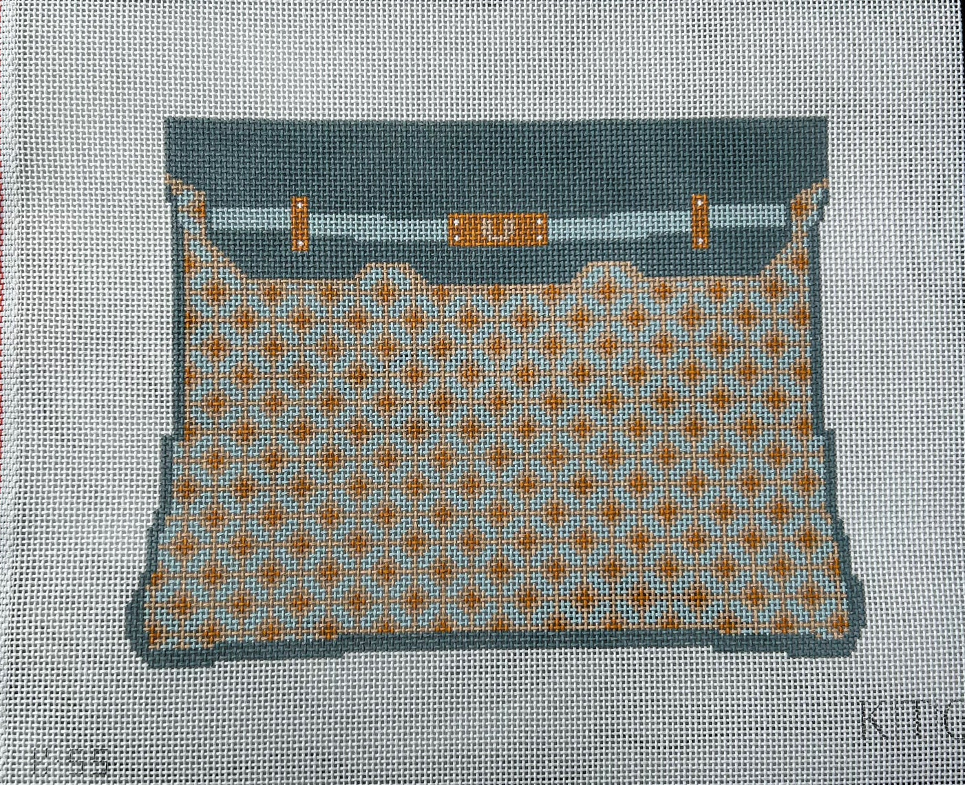 Blue Weave Clutch by KTG Needlepoint