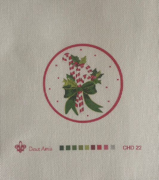 Candy Canes Ornament by Deux Amis Needlepoint