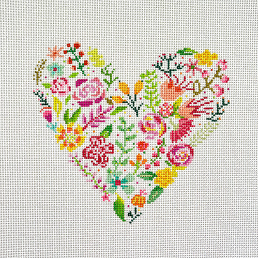 Floral Heart by Blueberry Point Canvas