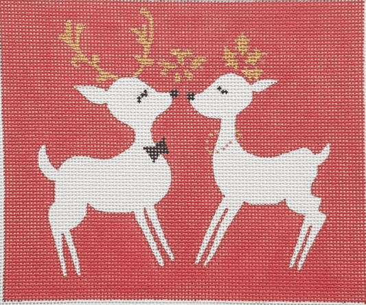 Red Kissing Reindeer by Curious Cowgirl