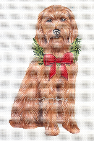 DMDG08A Dog: Holiday Goldendoodle Ornament