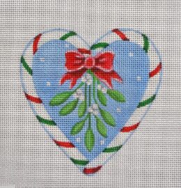 Candy Cane Heart with Mistletoe by Pepperberry Designs