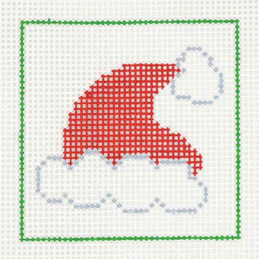 Santa Hat Kit by DeElda Beginner Needlepoint Kit