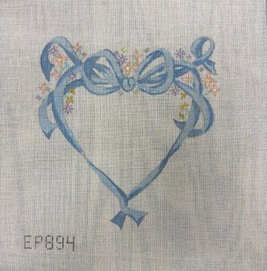 Floral Ribbon Heart by Susan Roberts Needlepoint