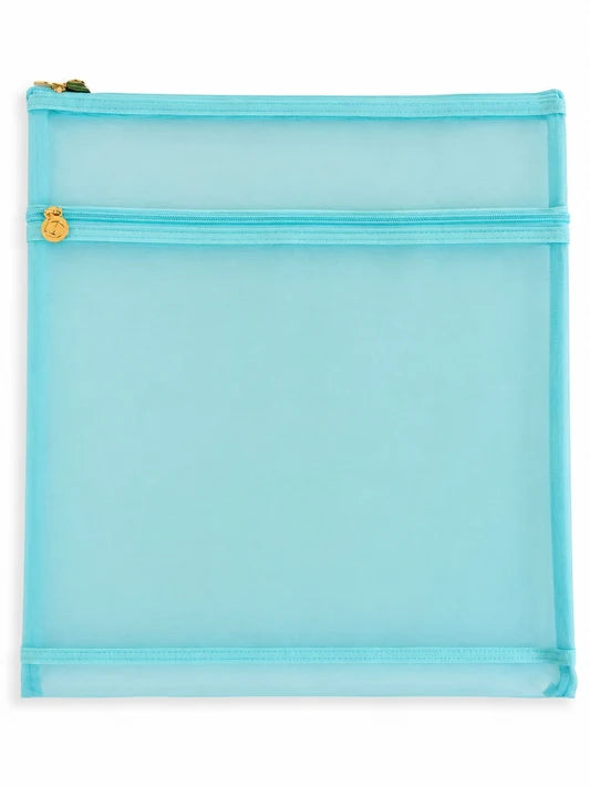Aqua Double Zip Project Bag