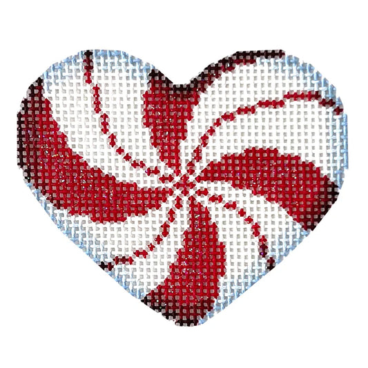 Peppermint Swirl Mini Heart/Red by