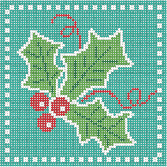 Teal Holly Leaf