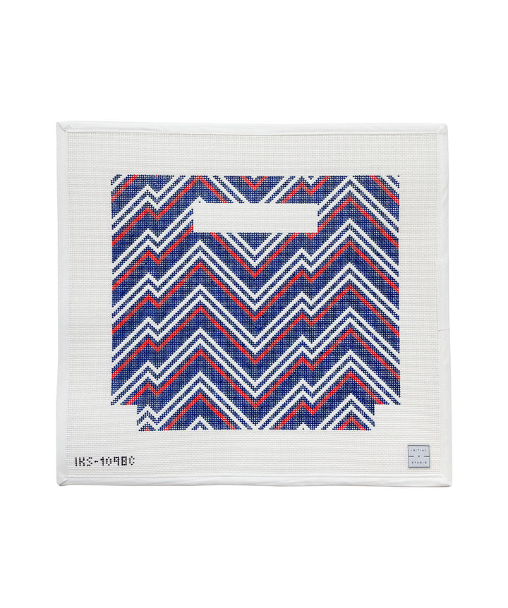 Large Zag Clutch - Blue & Red by Initial K