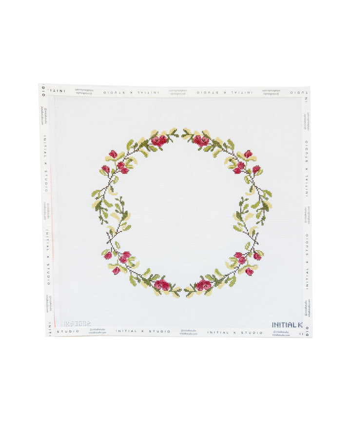 Cranberry Wreath by Jacinda Boneau with Initial K