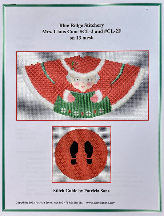 CL2-SG Mrs Claus 3D cone w/feet