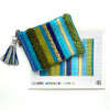 Tufted Stripe Clutch - Blues & Greens by Jenni Sandberg