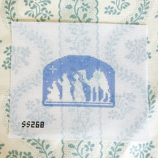 Blue and White Nativity Three wise men by Stitch Style