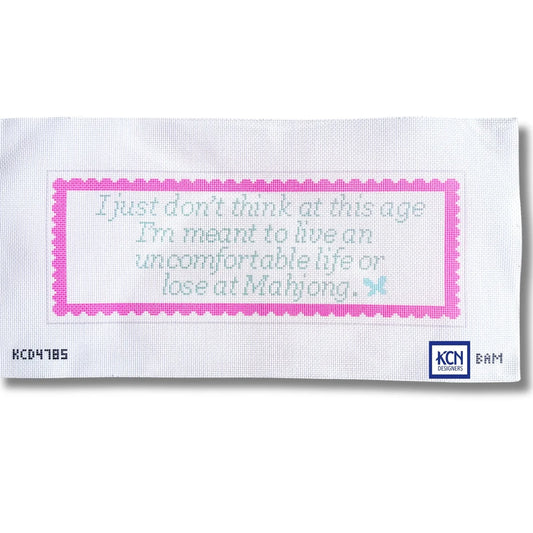 Uncomfortable Life Mahjong Bolster Needlepoint Canvas by KCN Designers