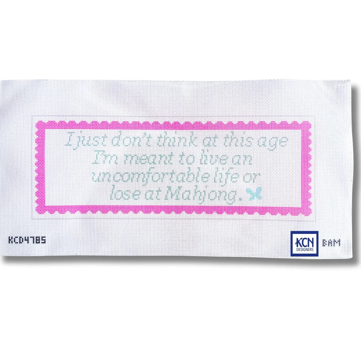 Uncomfortable Life Mahjong Bolster Needlepoint Canvas by KCN Designers