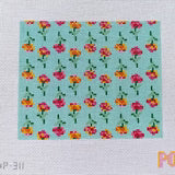 Aqua Floral Clutch by Pop Needle Arts