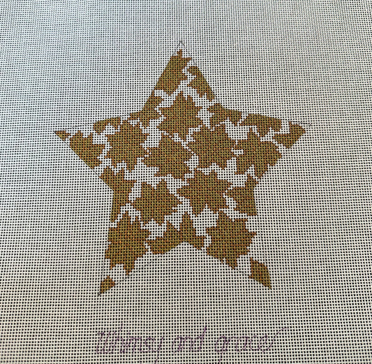 6" Poinsettia Star-Gold