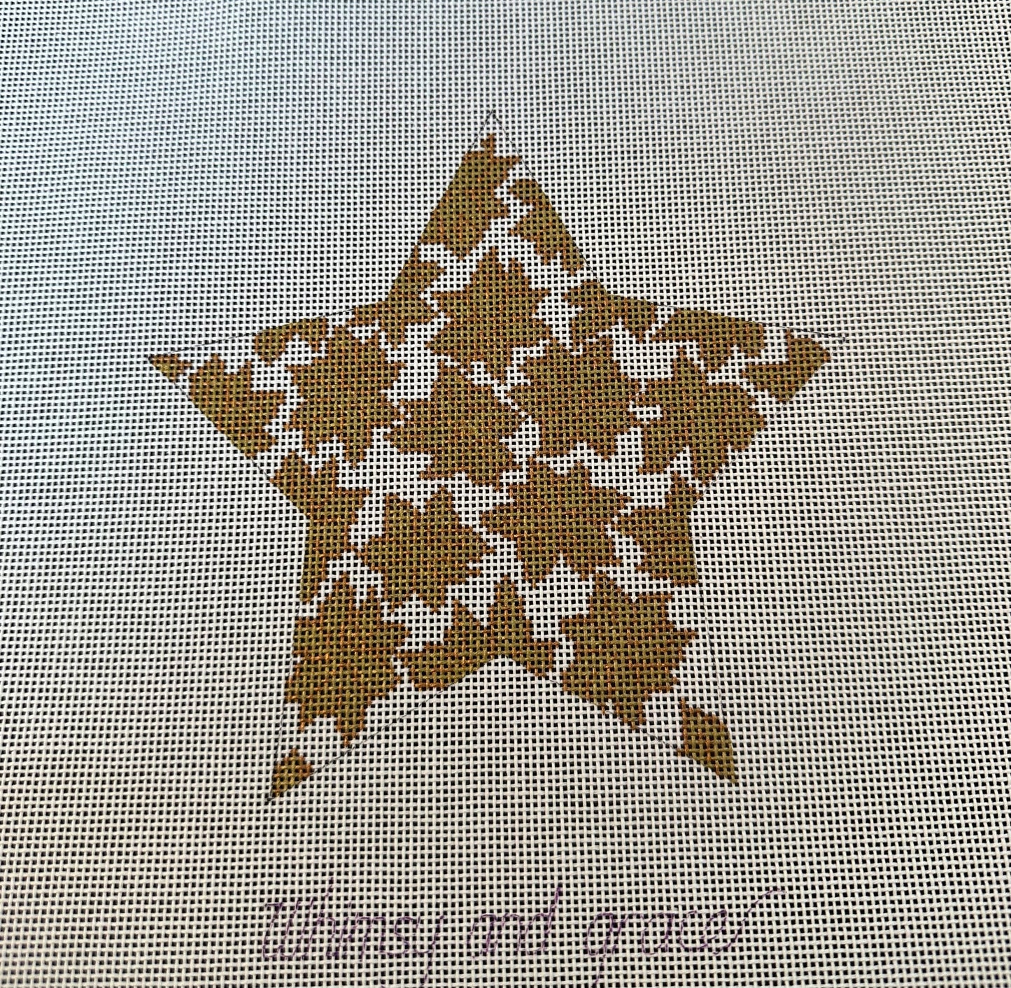 6" Poinsettia Star-Gold