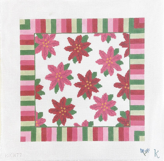 Poinsettia on Stripes by The Collection Designs