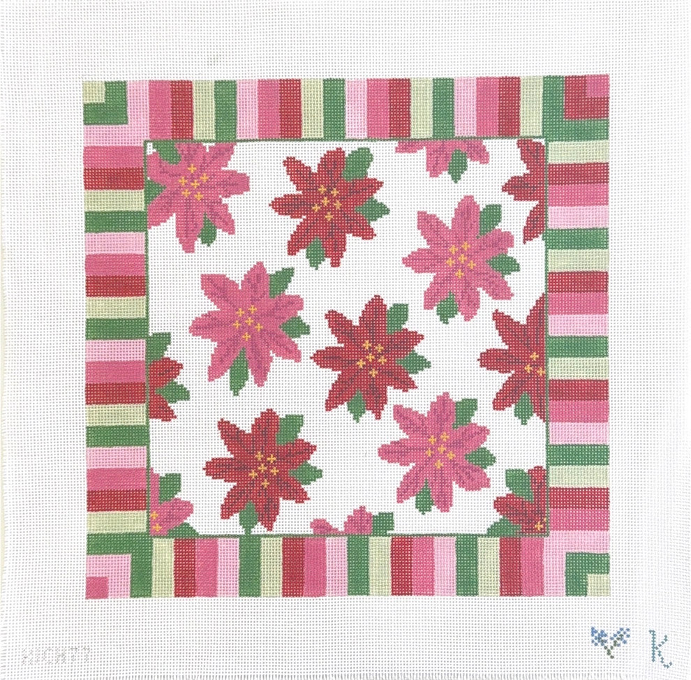 Poinsettia on Stripes by The Collection Designs