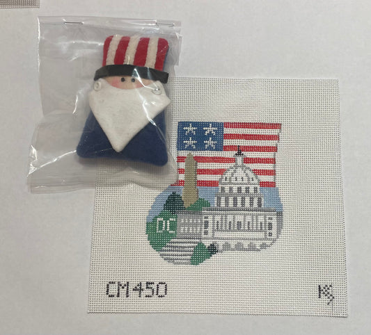 Washington DC Sock with Uncle Sam by Kathy Schenkel
