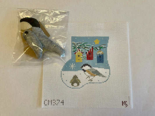 Chickadee, Birdhouses with Chickadee by Kathy Schenkel