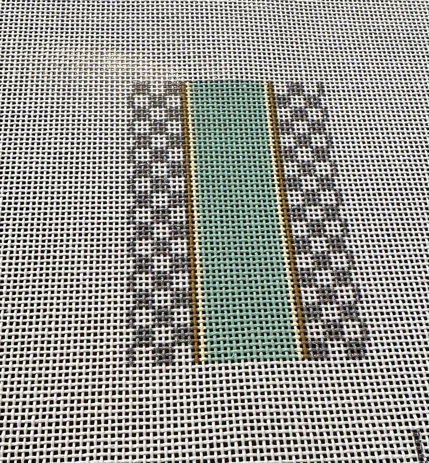 White Check Tag Insert by KTG Needlepoint