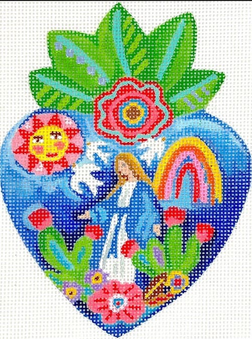 Milagro Heart with Virgin Mary by Julia Eves