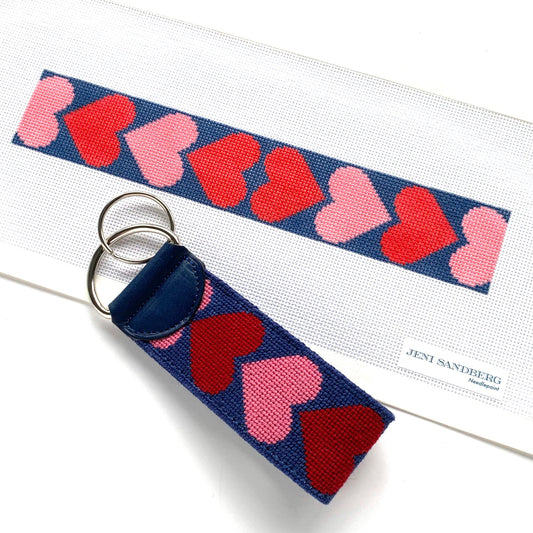 Hearts Key Fob - Red & Pink by Jenni Sandberg