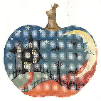 House on a Hill Silhouette Pumpkin
