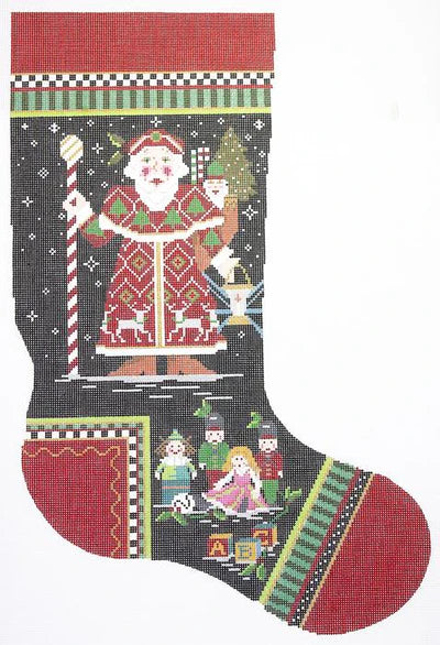 North Pole Santa w/Toys Stocking