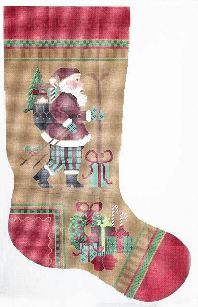 Skiing Santa Stocking