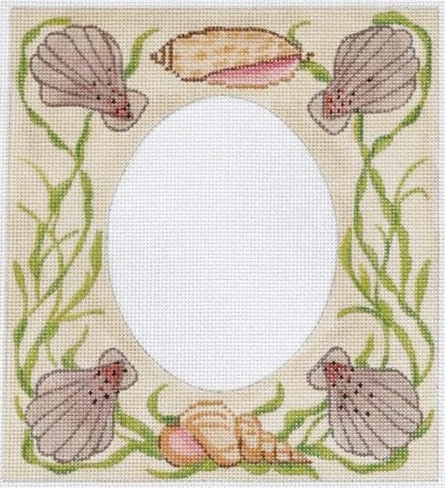 FR-29 Frame Small Mixed Shells & Seaweed on sand