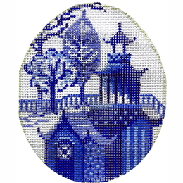 China Blue Pagoda Egg by Kelly Clark