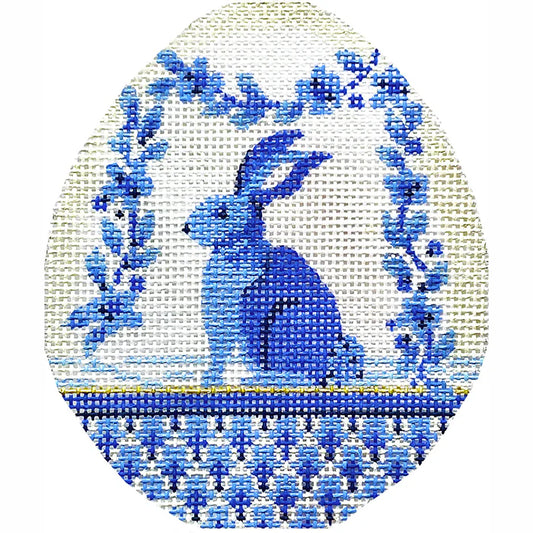Blue Garland Bunny Egg