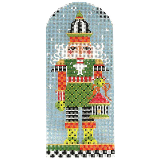 Striped Birdhouse Nutcracker