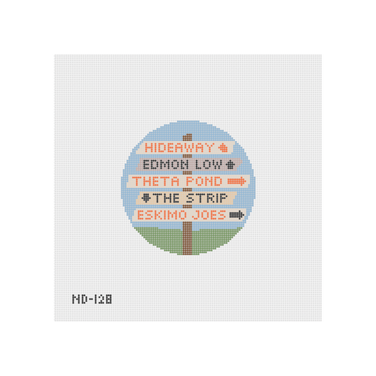 Stillwater Campus Directional Sign Needlepoint Canvas