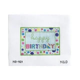 Happy Birthday Sign (Patterned Letters) Needlepoint Canvas