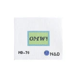 OMW! (On My Way) Luggage Tag Insert Needlepoint Canvas