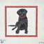 Black Lab - Red Frame by Blue Ridge Stitchery
