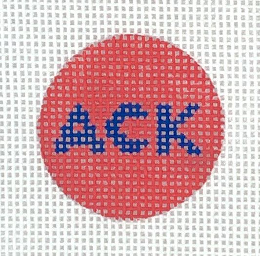 PKR-24 Planet Earth Key Ring Insert ACK navy on Nantucket red