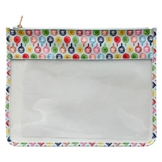 Blue Tootsie Pop Pattern Leather Project Bag by Penny Linn