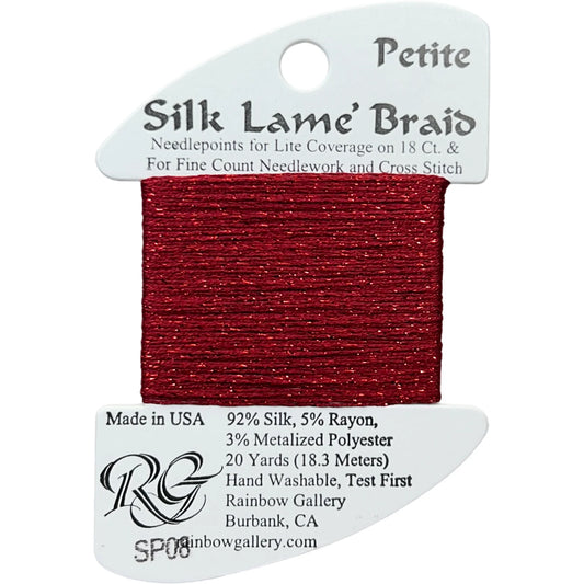 SP08  Red - Petite Silk Lame' Braid
