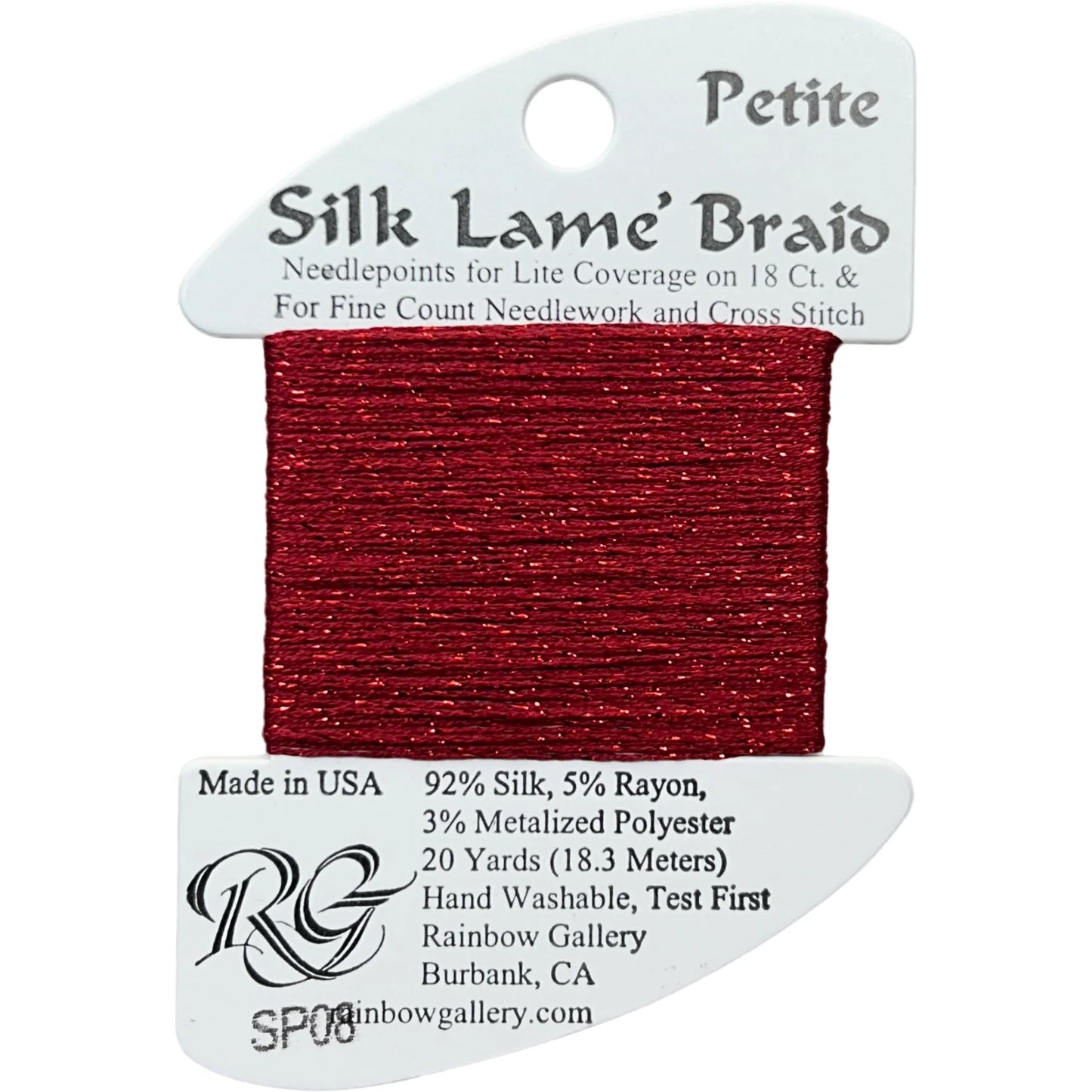 SP08  Red - Petite Silk Lame' Braid
