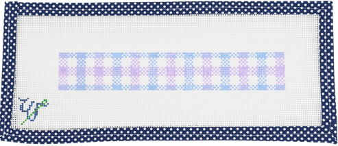 Blue & Purple Plaid Key Fob