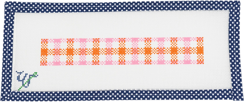 Orange & Pink Plaid Key Fob
