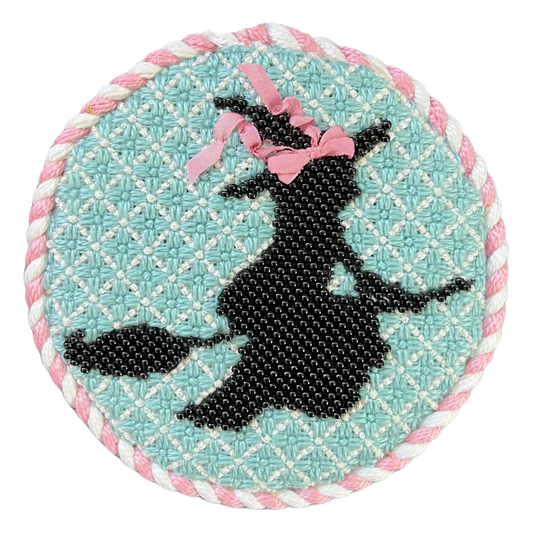 Halloween Round Witch on Broom by The Collection Designs