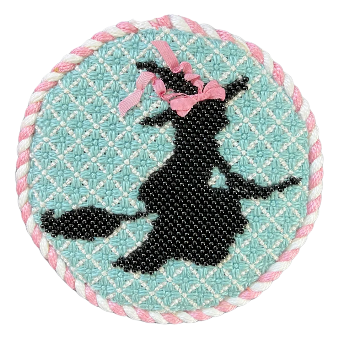 Halloween Round Witch on Broom by The Collection Designs