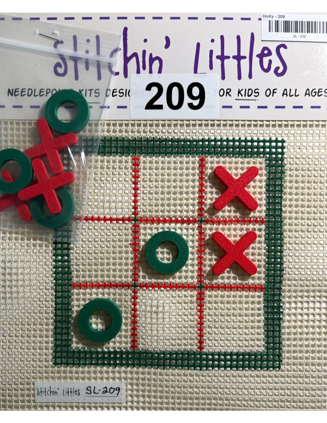Holly Tic Tac Toe Kit by Stitchin' Littles