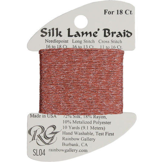 Silk Lame' Braid - Antique Rose SL04