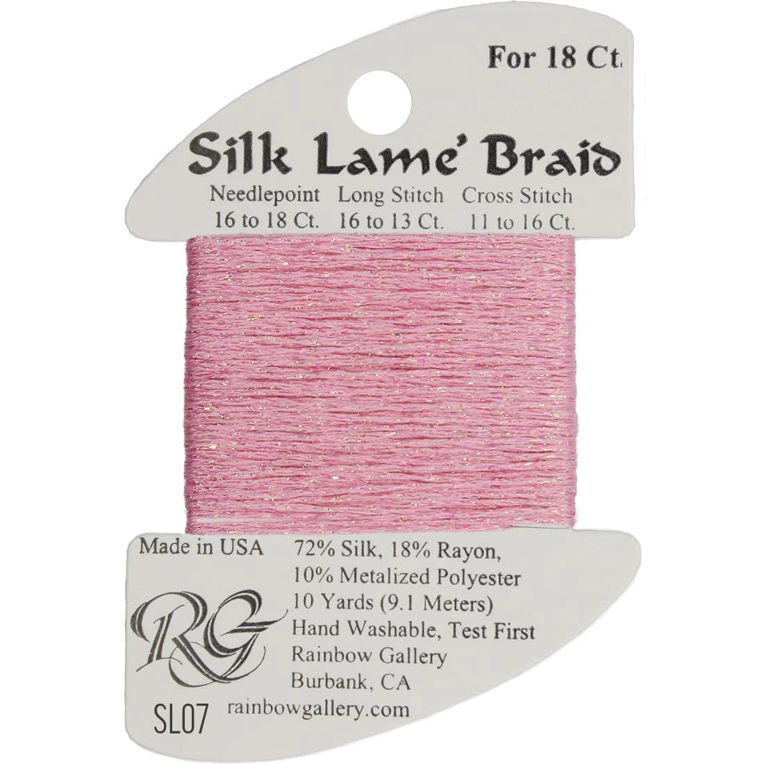 Silk Lame' Braid - Pink SL07